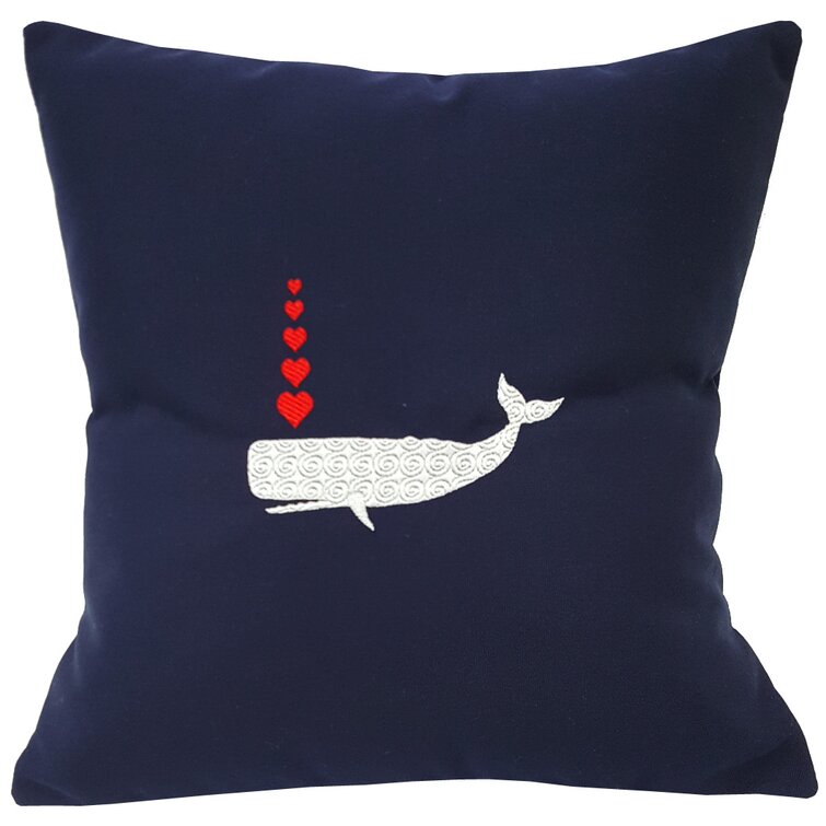 Whale shop throw pillow